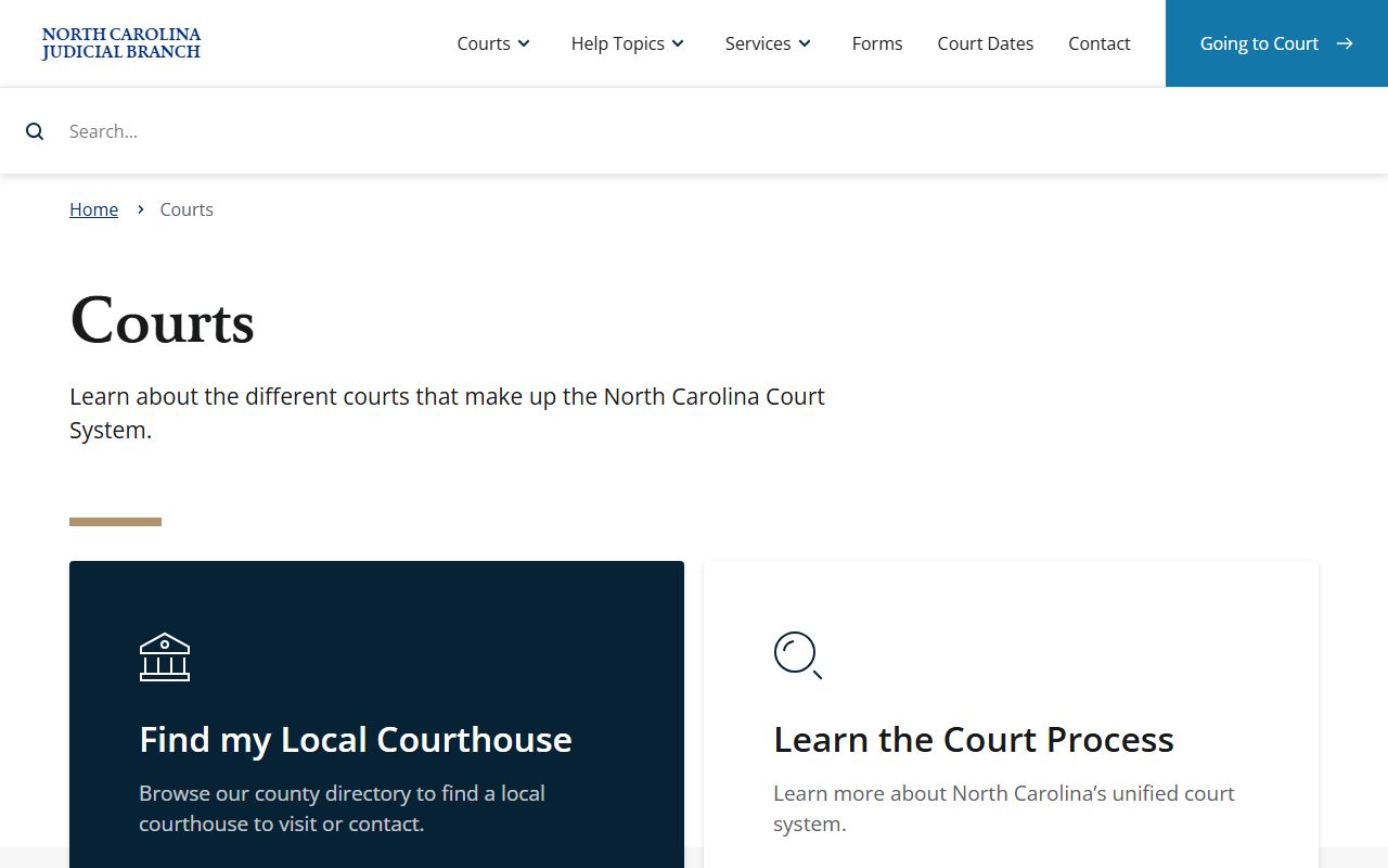 Vance County court dockets North Carolina court hierarchy overview