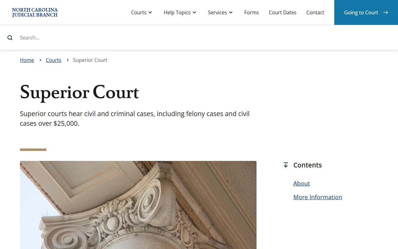 Vance County court dockets Superior Court jurisdiction and clerk role