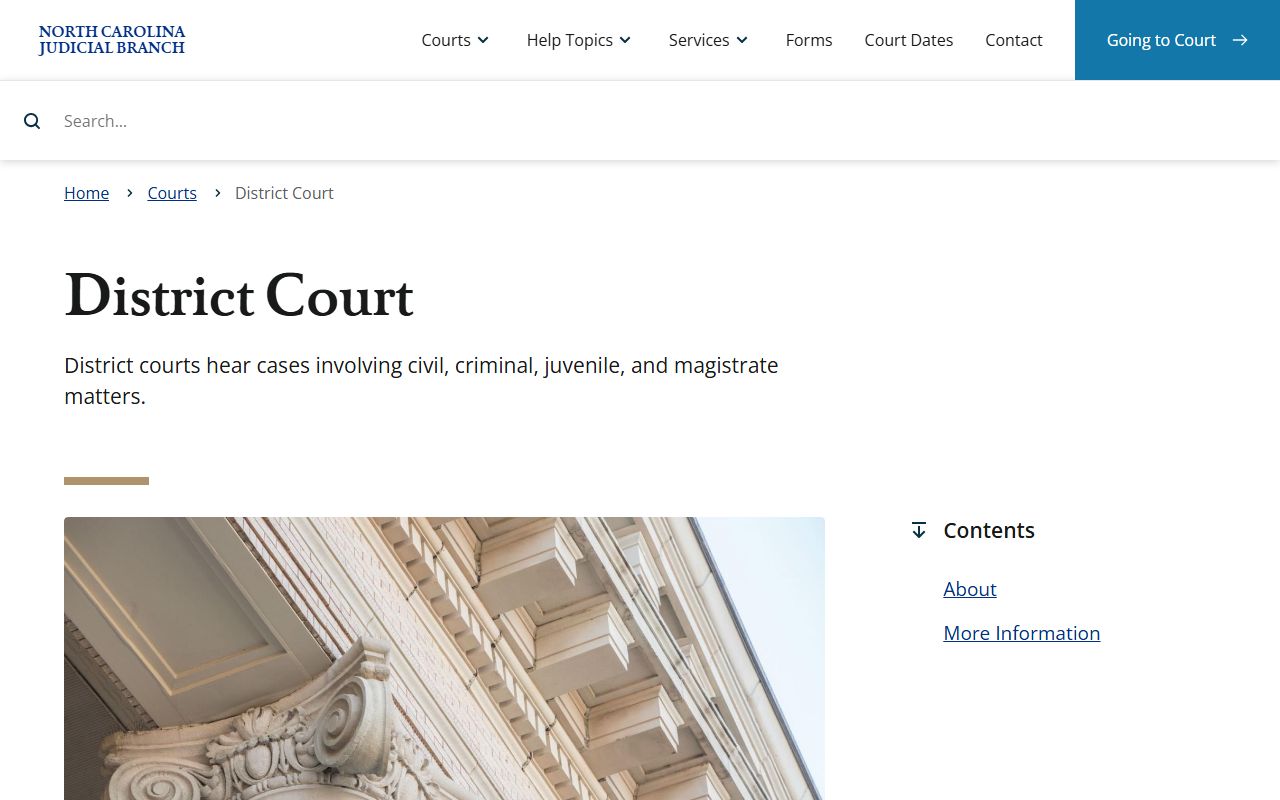 Vance County court dockets District Court jurisdiction over criminal and civil matters