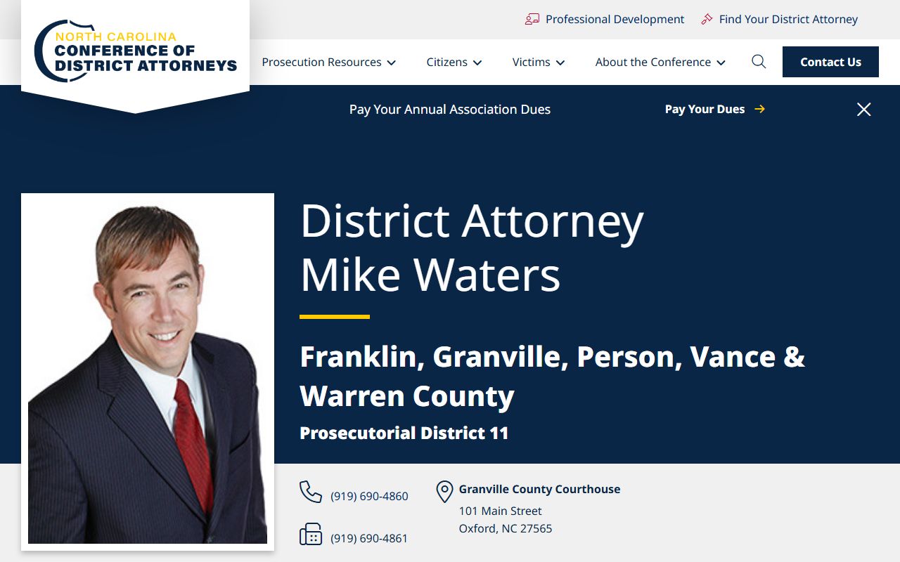 Vance County criminal court records Prosecutorial District 11 District Attorney page