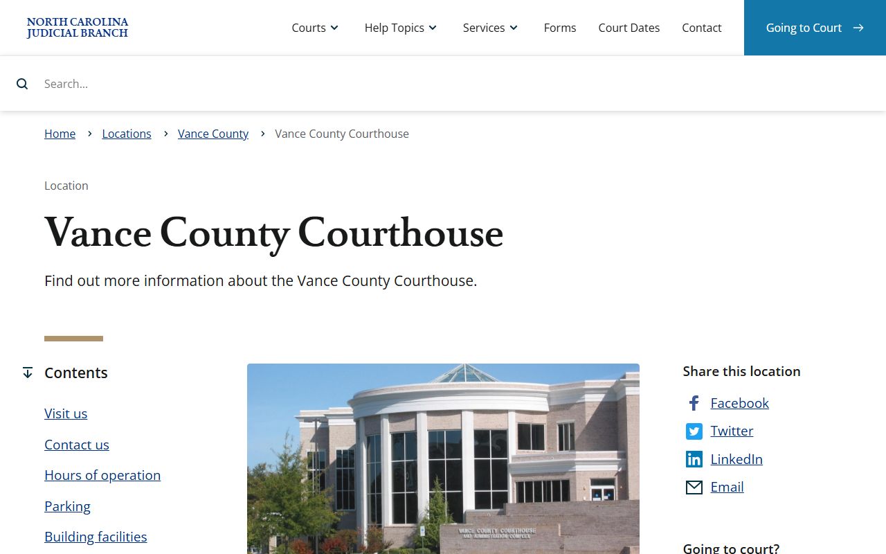 Vance County court records courthouse information