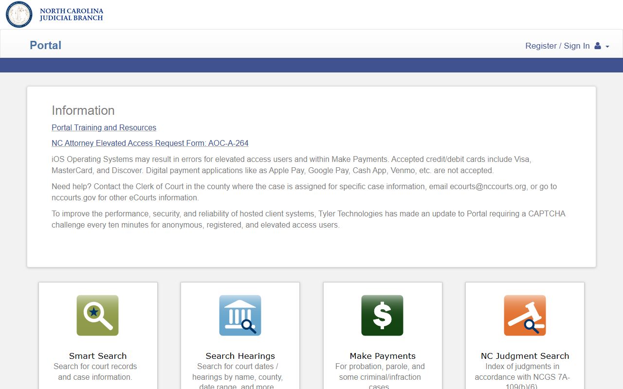 Vance County court records NC eCourts Portal search