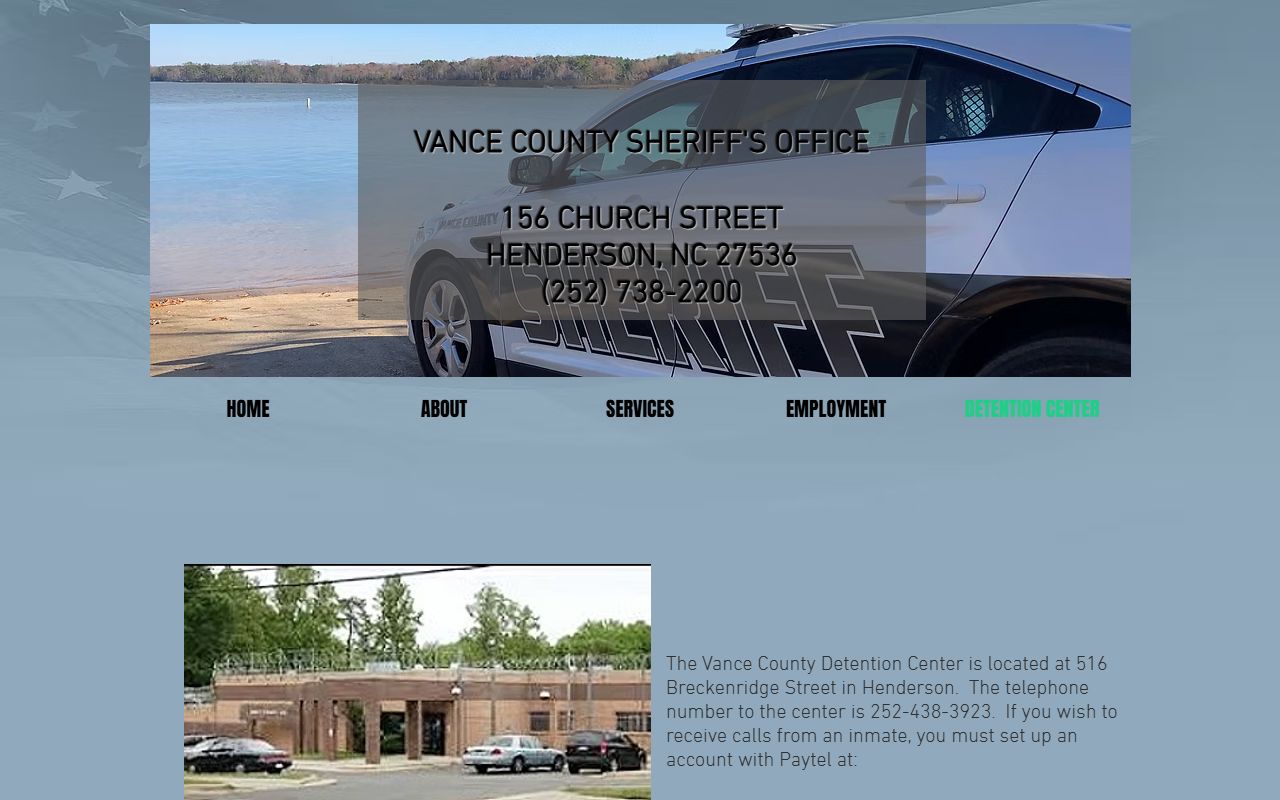 Vance County inmate records detention center page