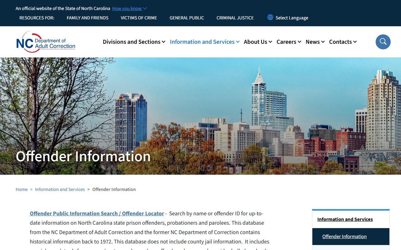 Vance County inmate records NC DAC offender search overview